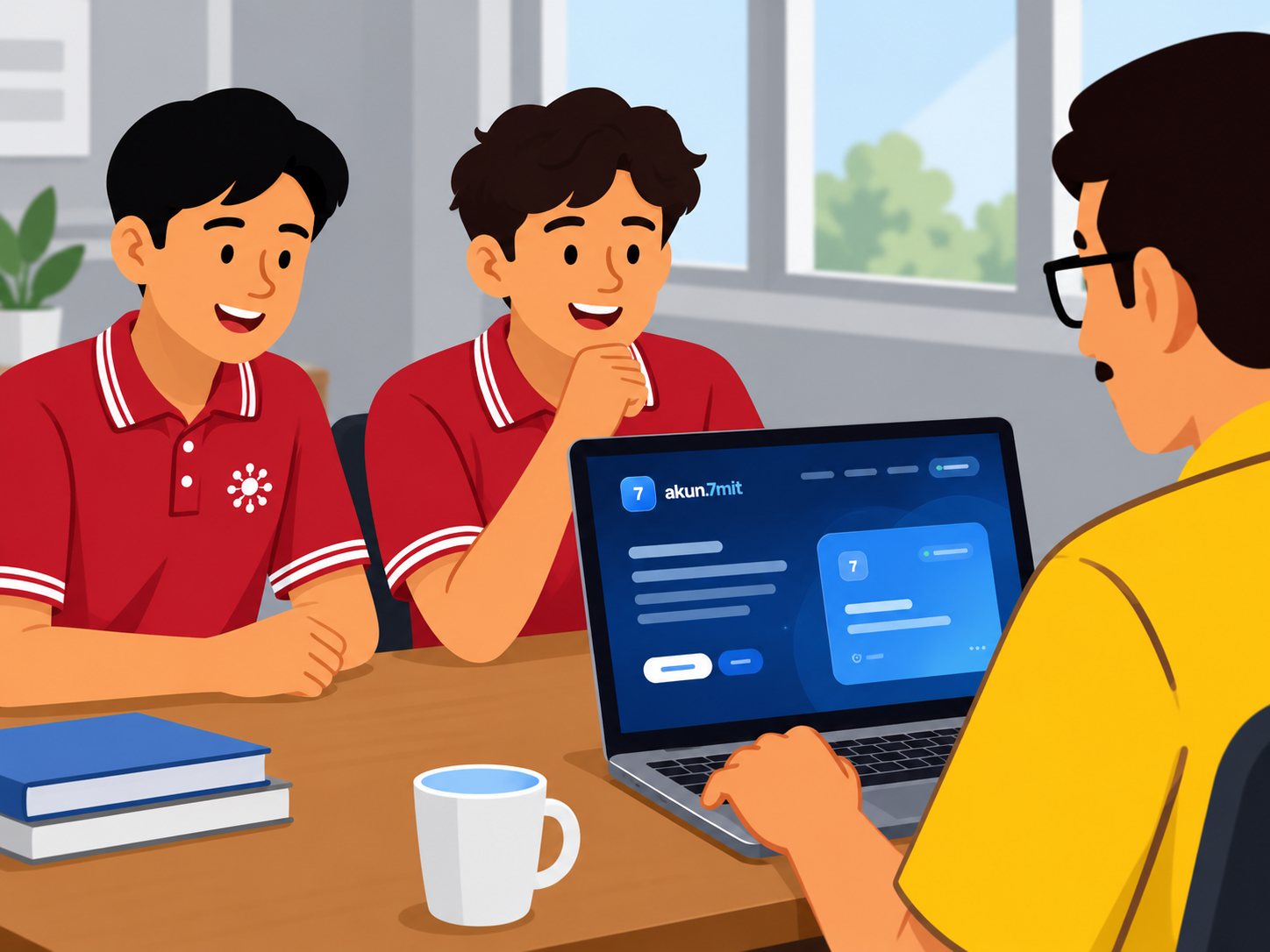Siswa dan guru menggunakan layanan akun 7 MIT